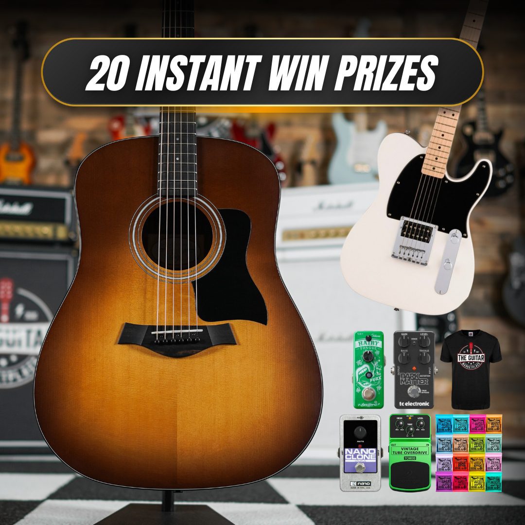 20 Instant Win Prizes Taylor 110e SB Electro Acoustic Squier