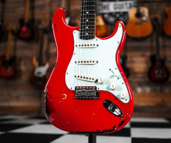 Fender Custom Shop Michael Landau 1963 Relic Stratocaster in Fiesta Red over 3-Color Sunburst - Image 2