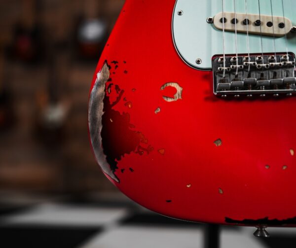 Fender Custom Shop Michael Landau 1963 Relic Stratocaster in Fiesta Red over 3-Color Sunburst - Image 8