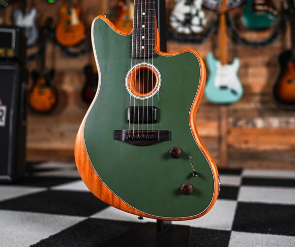 Fender Acoustasonic Player Jazzmaster in Antique Olive - Image 2