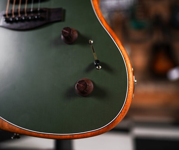 Fender Acoustasonic Player Jazzmaster in Antique Olive - Image 4