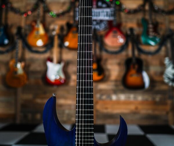 Ibanez RGDIM6FM Iron Label in Cerulean Blue Burst Flat - Image 4