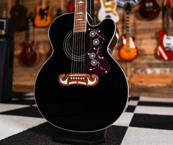 Epiphone EJ200SCE in Black - Image 2