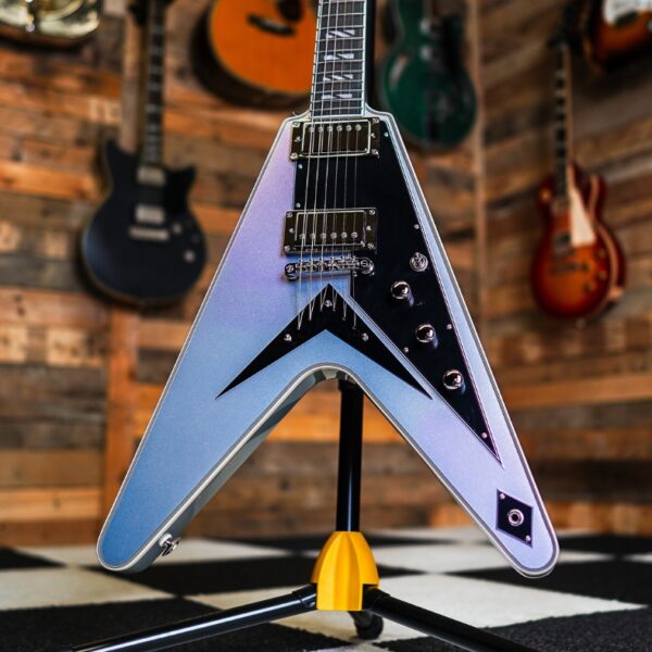 Epiphone Futura Flying V Custom Electric Guitar in Quicksilver Shift