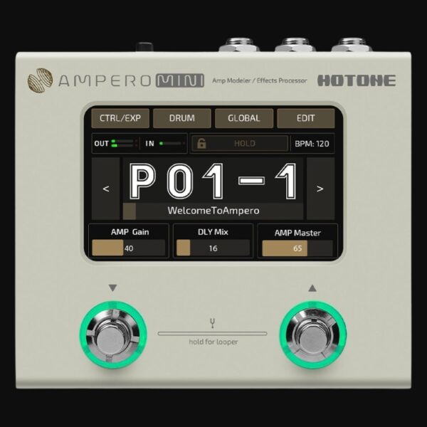 Hotone Ampero Mini Multi FX and Amp Modeller Pedal In Vanilla