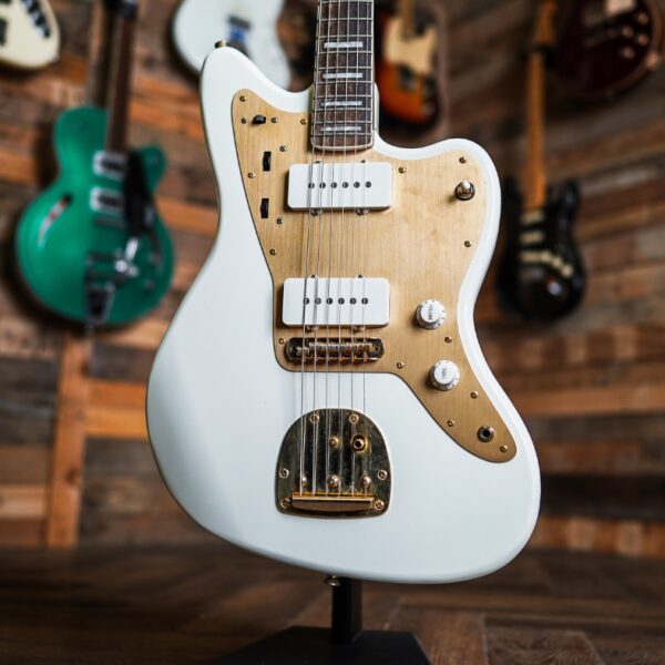 Squier 40th Anniversary Jazzmaster Gold Edition in Olympic White